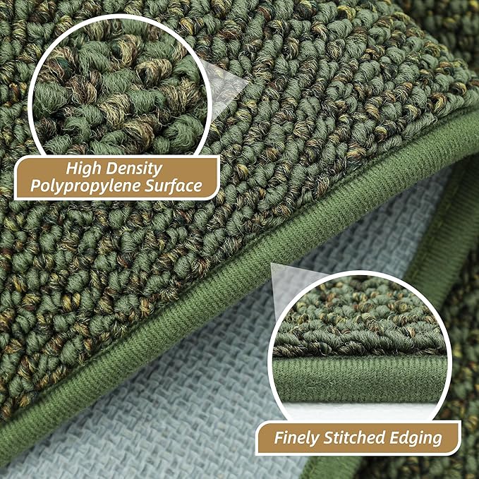 BEQHAUSE Hallway Runner Rugs 2x6, Hallway Rug Non-Slip Washable(Rolled-Up NO Creases), Runner Rug Absorbent Stain Resistant Hall Rug Carpet Runner, Entryway Rugs Floor Mat Laundry Room Rugs, Green