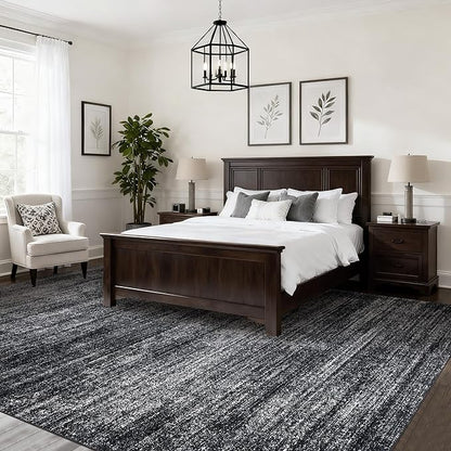 Area Rugs 9x12 Living Room,Abstract Boho Large Area Rug,Black and White