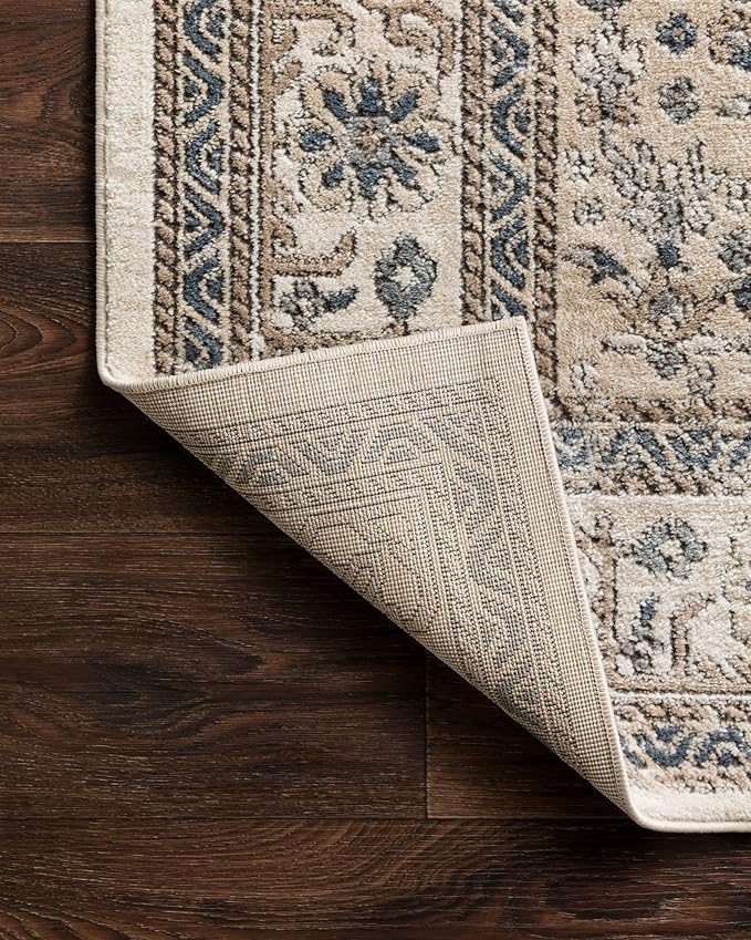 Loloi Teagan Collection TEA-02 Oatmeal/Ivory 7'-11" x 10'-6" Area Rug, Large, Soft Neutral Rug, High-Traffic for Living Room, Bedroom, Home Office, Dining Area