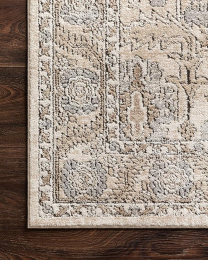 Loloi Teagan Collection TEA-03 Ivory/Sand 2'-8" x 10'-6" Runner Rug, Large, Soft Neutral Rug, High-Traffic for Living Room, Bedroom, Home Office, Dining Area