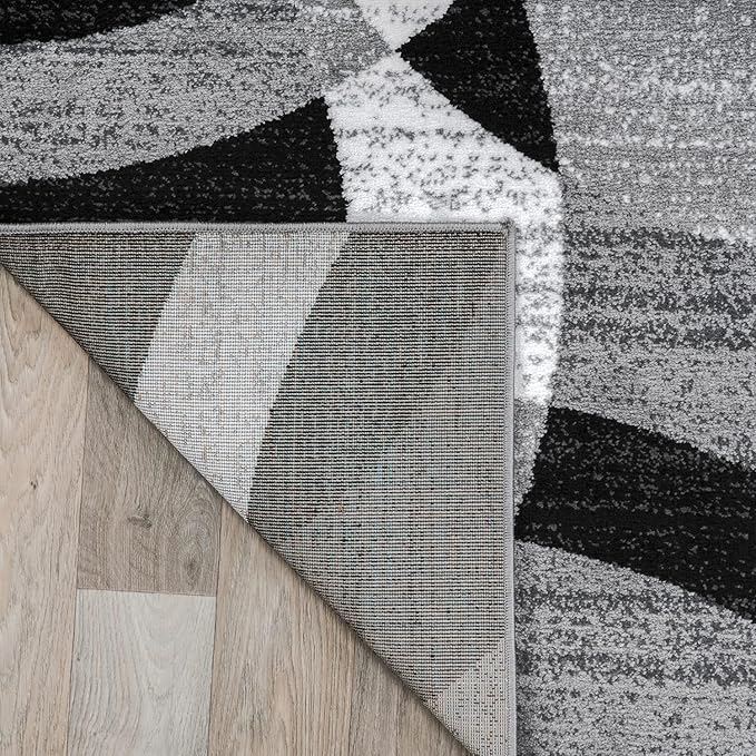 Rugshop Contemporary Abstract Circles Perfect for high Traffic Areas of Your Living Room,Bedroom,Home Office,Kitchen Runner Rug 2'7" x 6' Gray