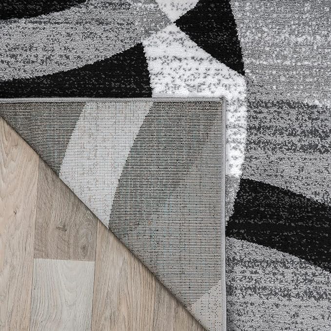 Rugshop Contemporary Abstract Circles Perfect for high Traffic Areas of Your Living Room,Bedroom,Home Office,Kitchen Area Rug 2'7" x 4' Gray