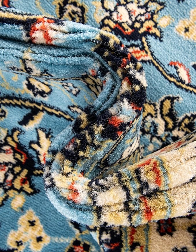 Unique Loom Sialk Hill Collection Area Rug - Washington (2' 2" x 3' 1" Rectangle Light Blue/Navy Blue)
