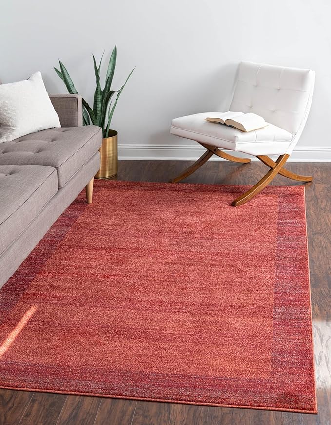 Rugs.com Angelica Collection Rug – 10' x 13' Terracotta Medium Rug Perfect for Living Rooms, Large Dining Rooms, Open Floorplans