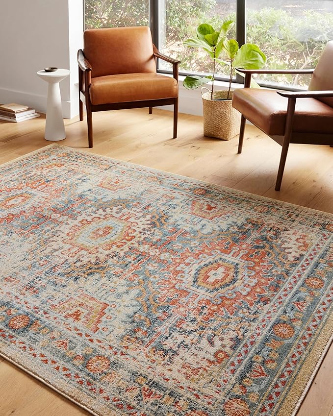 Loloi Jocelyn Collection JOC-03 Mist/Multi 7'-10" x 10' .38" Thick Area Rug