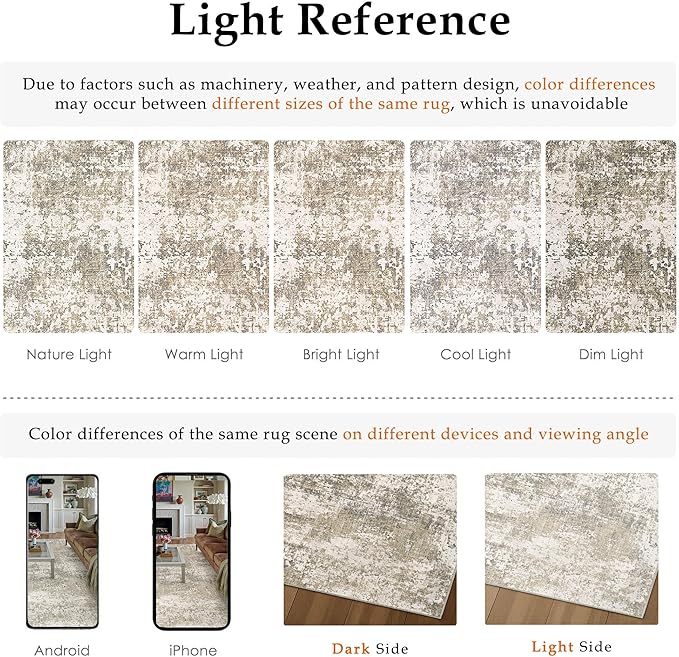 Runner Rug 2x6 Beige Machine Washable Modern Abstract Hallway Carpet Non Slip Neutral Long Carpet Low Pile Soft Non Shedding Contemporary Rug for Bathroom Laundry Kitchen Bedroom