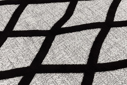 CAMILSON Modern Rug 6x9 Luxury Diamond Pattern Micro Loop Area Rugs Soft High-Low Pile Stain Resistant Easy to Clean Non-Shedding Durable Living Room Office Indoor Carpet (Black/Gray)