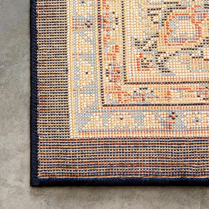 Unique Loom Sialk Hill Collection Area Rug - Washington (7' 10" x 10' Rectangle Navy Blue/Cream)