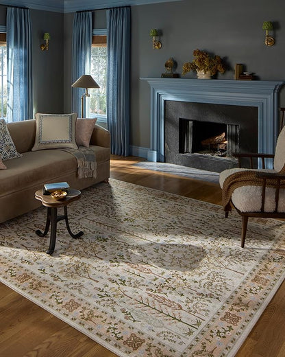 Loloi Rifle Paper Co. Canopy Collection CNP-01 Cream 3'-9" x 5'-9" Accent Rug