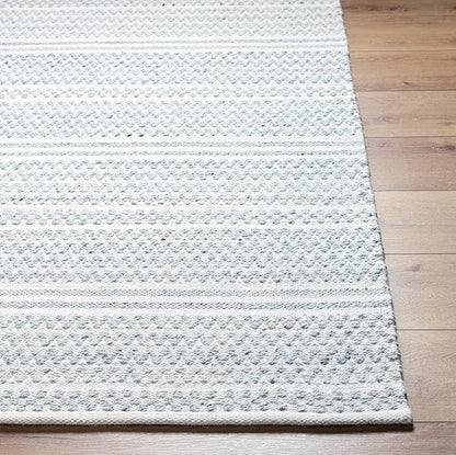 Mark&Day Wool Rugs, 2x8 Precious Solid and Border Cream/Black Runner Area Rug, Cream Black Carpet for Hallway, Kitchen, Bedroom or Living Room (2'6" x 8' Runner)