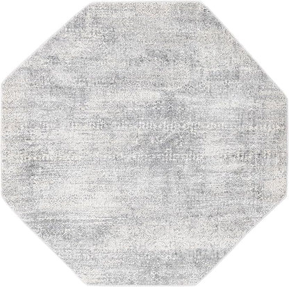 Unique Loom Finsbury Collection Area Rug - Sarah (5' 3" Octagon, Gray/ Ivory)