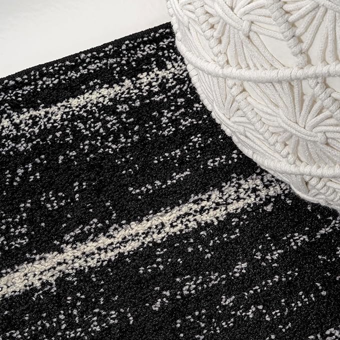JONATHAN Y Williamsburg Minimalist Stripe Black/Cream Indoor Area Rug, 5x8, Contemporary, Modern, Easy-Cleaning for Living Room, Bedroom, Kitchen, Pet Friendly, Non-Shedding (MOH201F-5)
