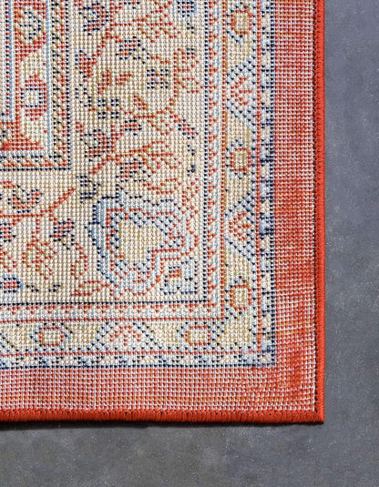 Unique Loom Reza Collection Traditional Persian Style Area Rug, 9 ft 10 in x 13 ft, Terracotta/Ivory