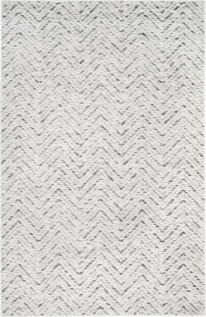 SAFAVIEH Adirondack Collection Area Rug - 6' x 9', Ivory & Charcoal, Chevron Design, Non-Shedding & Easy Care, Ideal for High Traffic Areas in Living Room, Bedroom (ADR104N)