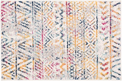 Rugshop Geometric Boho Area Rug – Multi Tribal Pattern, Perfect for Living Room, Bedroom, Office, 2x3