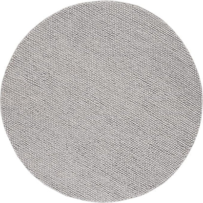 SAFAVIEH Natura Collection Area Rug - 6' Round, Silver, Handmade Wool Blend, Textured Design, Ideal for Living Room, Bedroom, Dining Space (NAT620C)