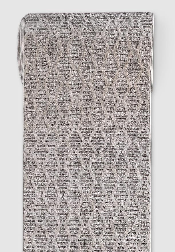 Well Woven Custom Size Hallway & Stair Runner- Harlow Babylon Taupe 31 Inches Wide x 20 Feet Long Runner (31" x 20') Runner Rug - Moroccan Diamond Pattern, Ultra-Soft, Easy-Clean