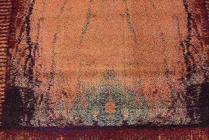 Unique Loom Estrella Collection Rustic, Distressed, Modern, Abstract Area Rug (8' 0 x 11' 0 Rectangular, Orange/Black)