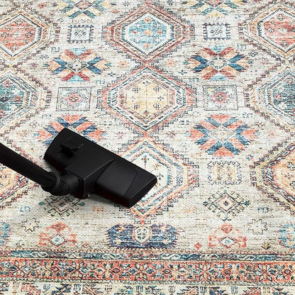 Keen Home Design 6x9 Rug - Machine Washable Area Rug with Non-Slip Backing, Ideal for Living Room, Dining Room, Bedroom - Vintage, Easy Clean, Durable, Low Pile Rug - (6' x 9')