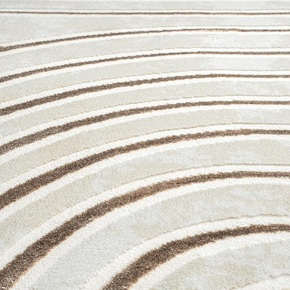 Abani Glam Collection Area Rug - Beige/Cream Modern Abstract Design - 2' x 3' - for Living Room, Bedroom & Office