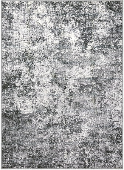 Area Rug Living Room Rugs - 4x6 Large Soft Indoor Neutral Modern Abstract Low Pile Washable Rug Carpet for Bedroom Dining Room Farmhouse Home Office - Grey