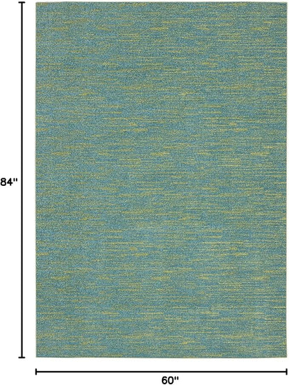 Nourison Home Nourison Essentials Blue Green 5' x 7' Area Rug - Easy Clean, Non Shedding, Bed Room, Living Room, Dining Room, Kitchen (5' x 7')