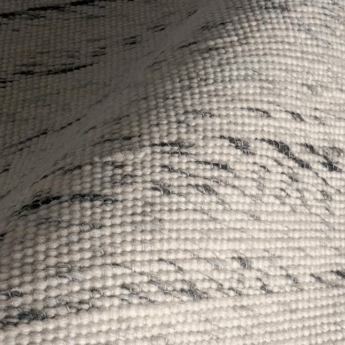 Rugs USA Santa Ynez Ivory/Grey, 4' x 6', Handmade, Marled, Wool & Cotton, Soft and Cozy, High Traffic, Stain Resistant, Easy Clean, Durable Area Rug for Bedroom, Living Room, Dining, Den, Foyer