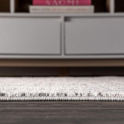 JONATHAN Y Boho Vintage Diamond Cream/Gray Round Area Rug 5 ft, Moroccan Hype for Living Room, Bedroom, Kitchen, Office, Easy-Cleaning, High Traffic, Pet-Friendly, Non-Shedding (MOH101B-5R)