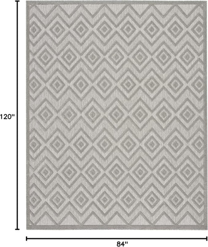 Nourison Home Versatile Silver Grey 7' x 10' Area Rug - Easy Clean, Non Shedding, Bed Room, Living Room, Dining Room, Kitchen (7' x 10')