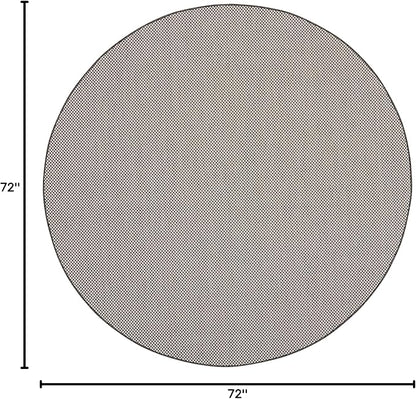 Nourison Home Courtyard Ivory Charcoal 6' x Round Area Rug - Easy Clean, Non Shedding, Bed Room, Living Room, Dining Room, Kitchen (6' x Round)