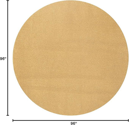 Eyely UES100B-8R Supersoft Haze Solid Low-Pile Indoor Area Rug, Coastal, Bohemian, Minimalist, Classic, Casual for Bedroom,Kitchen,Living Room,Non Shedding,Easy-Washing, Yellow, 8' Round