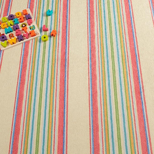Dash & Albert Cady Stripe Multi Machine Washable Rug, 4 X 6 Feet, Multicolored Stripe Pattern - Premium Luxury Hotel Quality Soft Breathable Hypoallergenic Machine Washable Easy Care All Season