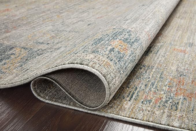 Loloi Magnolia Home by Joanna Gaines Millie Collection MIE-04 Slate/Multi 7'-10" x 10', .25" Pile Height, Area Rug