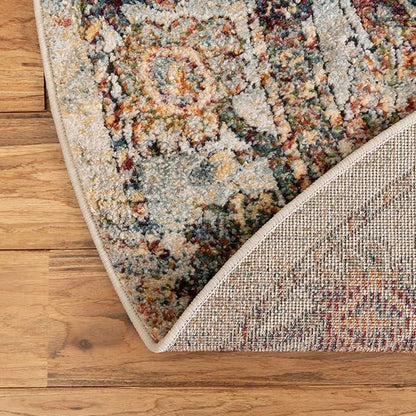 Unique Loom Isabella Collection Area Rug - Adjani (7' 10" Round, Ivory/ Beige)
