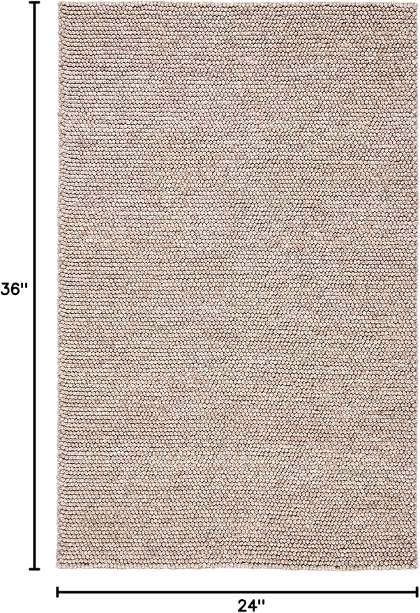 SAFAVIEH Natura Collection Accent Rug - 2' x 3', Brown, Handmade Wool Blend, Textured Design, Ideal for Hallway, Bedroom, Foyer (NAT620T)