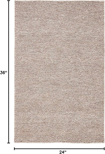 SAFAVIEH Natura Collection Accent Rug - 2' x 3', Brown, Handmade Wool Blend, Textured Design, Ideal for Hallway, Bedroom, Foyer (NAT620T)
