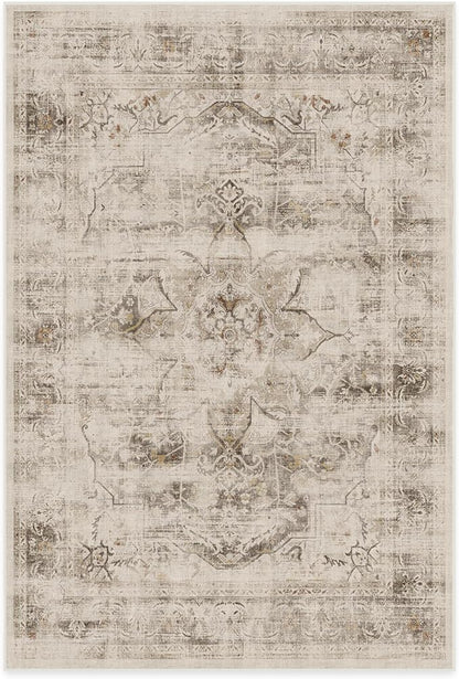 RUGGABLE Washable Vintage Area Rug – Sarrah Hazel 6x9, Stain-Resistant, Non-Slip – Medium Machine Washable Rugs for Living Room, Bedroom, Hallway, Entryway & Office–with Standard Pad