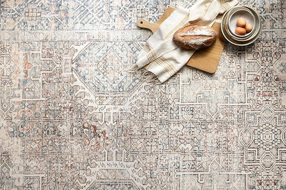 Loloi Chris Loves Julia Jules Collection JUL-07 Natural/Ocean 2'-6'' x 7'-6'', .13" Pile Height, Runner Rug