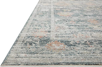 Loloi Magnolia Home by Joanna Gaines Millie Collection MIE-01 Blue/Multi 3'-6" x 5'-6", .25" Pile Height, Accent Rug