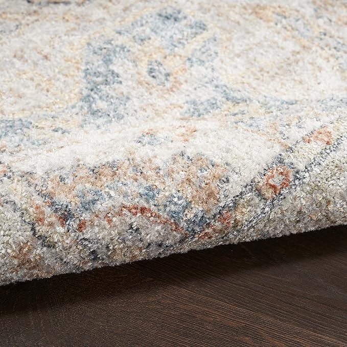 Nourison Home Astra Machine Washable Denim Multicolor 2'2" x 10' Area Rug - Easy Clean, Non Shedding, Bed Room, Living Room, Dining Room, Kitchen (10' Runner)