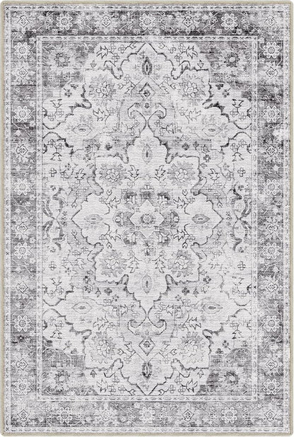 LUMI Washable Area Rug 5x8 for Living Room, Ultra Soft Stain Resistant Carpet with Non Slip Rubber Backing, Non-Shedding Low Pile Rugs for Bedroom, Dining Room, Indoor, Office