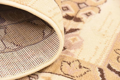 Unique Loom Taftan Collection Border Geometric Tribal Inspired Design Area Rug (8' 0 x 8' 0 Square, Ivory/ Tan)