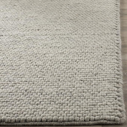 SAFAVIEH Natura Collection Area Rug - 4' Square, Silver, Handmade Wool Blend, Textured Design, Ideal for Living Room, Bedroom, Dining Space (NAT620C)