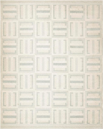 Nourison Home Nordic Ivory Blue 8' x 10' Area Rug - Easy Clean, Non Shedding, Bed Room, Living Room, Dining Room, Kitchen (8' x 10')