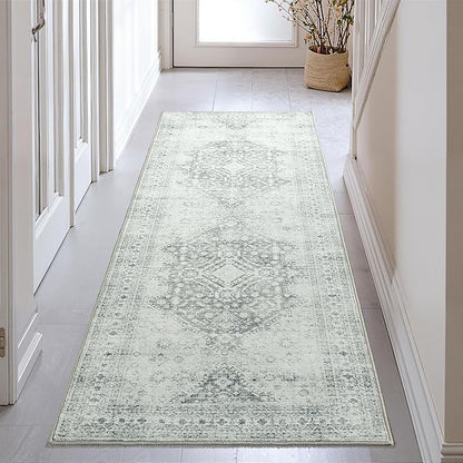 2x6 Area Rug,Boho Vintage Oriental Washable Rugs,Collapsible Area Rug for Bedroom, Entryway, Kitchen, Bathroom