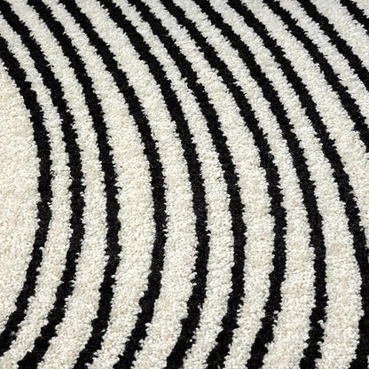Abani Nuevo Beige Black Swirls Modern Area Rug 4' x 6' for Living Room, Bedroom - Abstract Design - Durable & Easy to Clean