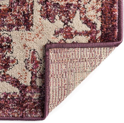 Unique Loom Isabella Collection Area Rug - Adjani (2' 7" x 16' 5" Runner, Purple/ Ivory)