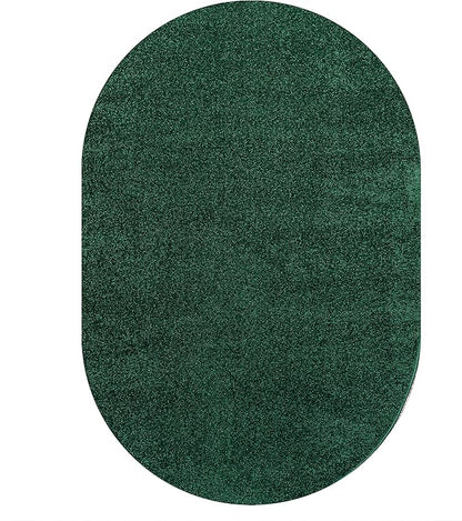 Eyely UES100L-6OV Supersoft Haze Solid Low-Pile Indoor Area Rug, Coastal, Bohemian, Minimalist, Classic, Casual for Bedroom,Kitchen,Living Room,Non Shedding,Easy-Washing, Green, 6 X 9 Oval