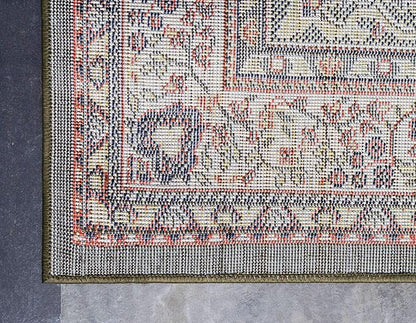 Unique Loom Reza Collection Traditional Persian Style Area Rug, 2 ft 2 in x 3 ft, Olive/Ivory