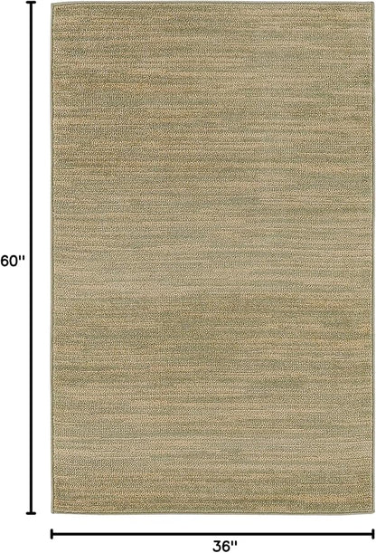 Nourison Home Nourison Essentials Green Gold 3' x 5' Area Rug - Easy Clean, Non Shedding, Bed Room, Living Room, Dining Room, Kitchen (3' x 5')
